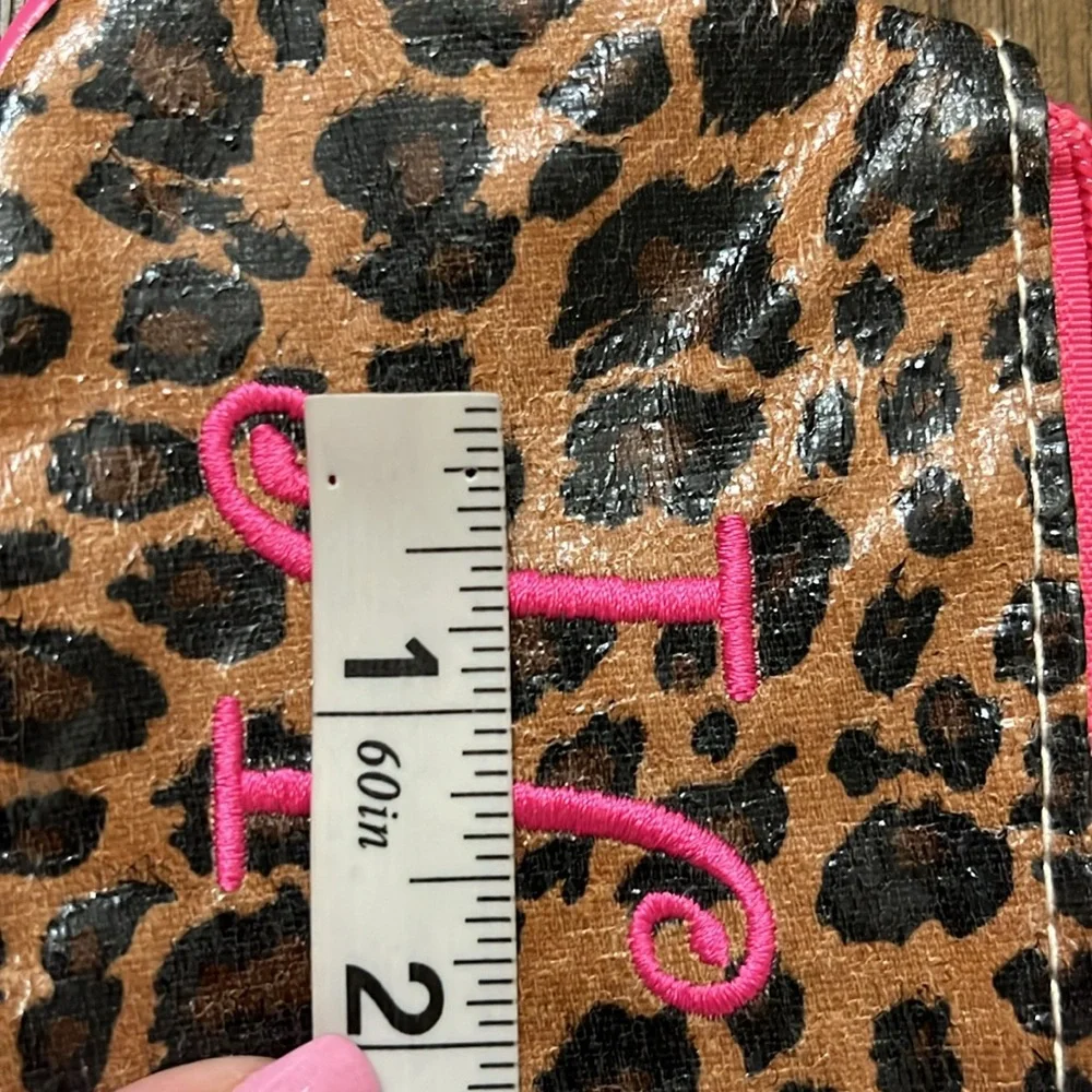 Cheetah leopard print H monogram credit card holder coin wallet bag